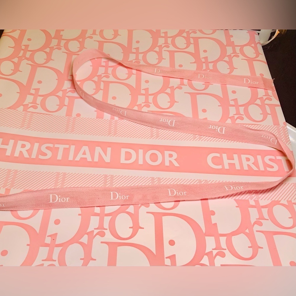 Pink Dior Ribbon 4/8” wide 72 inches - Picture 3 of 4
